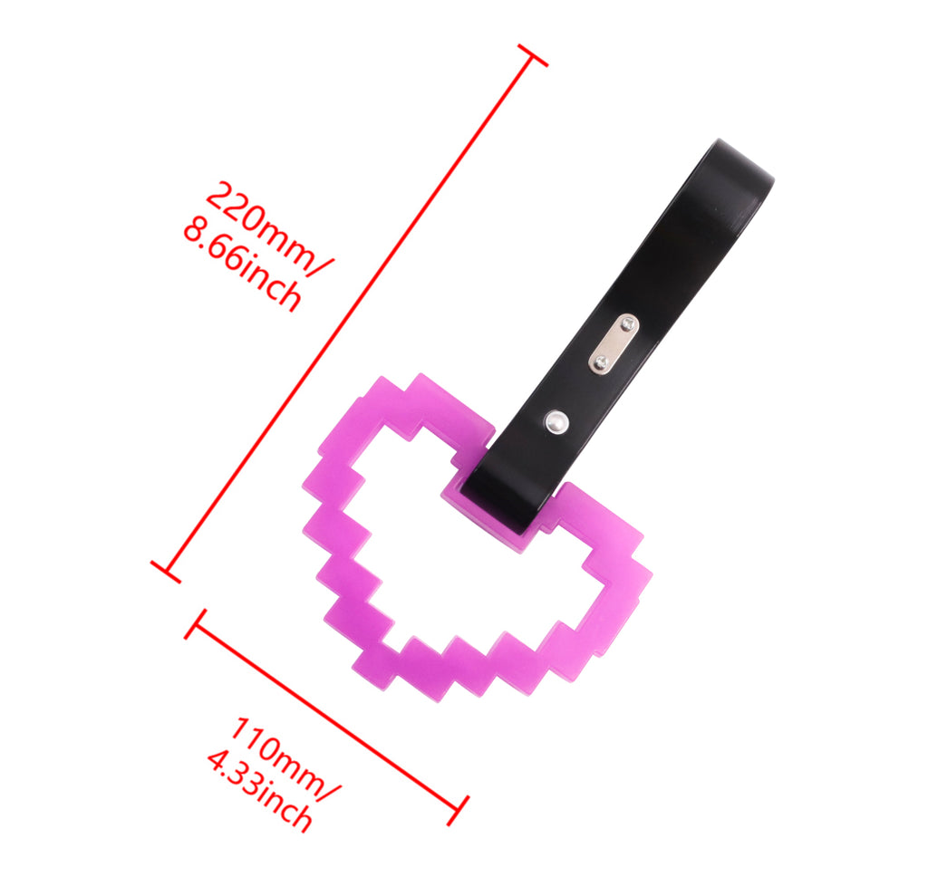 Brand New Minecraft Heart Purple (Glows in the Dark) JDM TSURIKAWA Ring Subway Train Bus Black Handle Strap Charm Drift