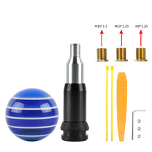 Load image into Gallery viewer, Brand New Jdm Universal Glossy Blue W/White Stripes Round Ball Automatic Shift Knob Shifter