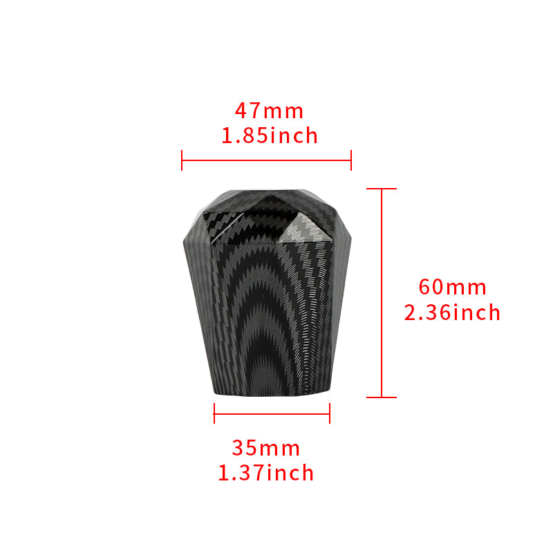 BRAND NEW JDM 60mm Universal Diamond Carbon Fiber Style Aluminum Manual Gear Stick Shift Knob Shifter M8 M10 M12