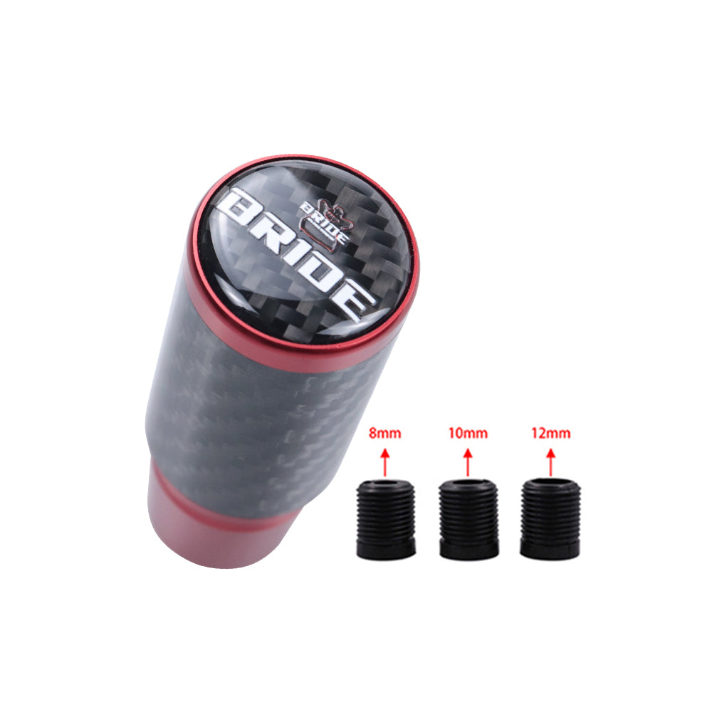 Brand New Universal Bride Red Real Carbon Fiber Racing Gear Stick Shift Knob For MT Manual M12 M10 M8