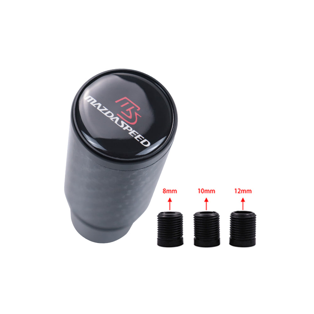 Brand New Universal Mazdaspeed Black Real Carbon Fiber Racing Gear Stick Shift Knob For MT Manual M12 M10 M8