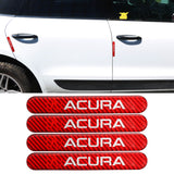 Brand New 4PCS Acura Real Carbon Fiber Red Car Trunk Side Fenders Door Badge Scratch Guard Sticker