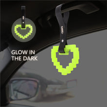 Load image into Gallery viewer, Brand New Minecraft Heart Yellow (Glows in the Dark) JDM TSURIKAWA Ring Subway Train Bus Black Handle Strap Charm Drift