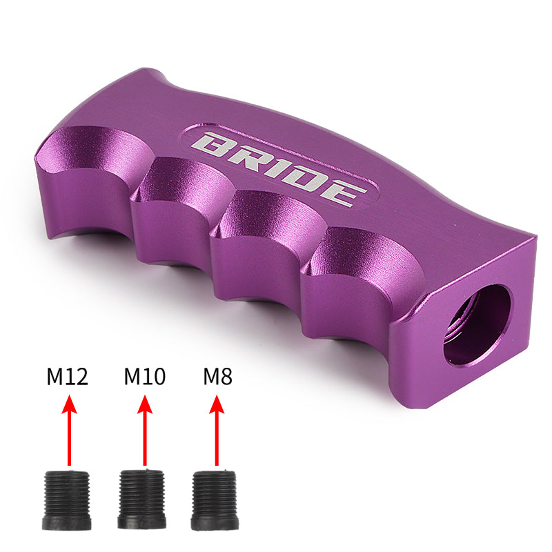 Brand New Bride Universal Purple Aluminum Slotted Pistol Grip Handle Manual Gear Shift Knob Shifter M8 M10 M12