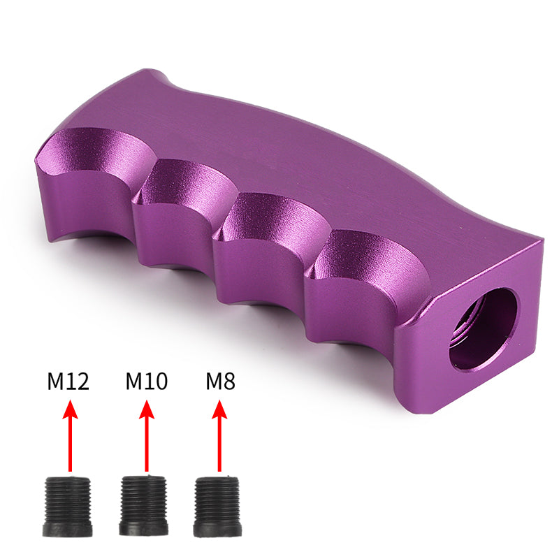 Brand New Universal Purple Aluminum Slotted Pistol Grip Handle Manual Gear Shift Knob Shifter M8 M10 M12