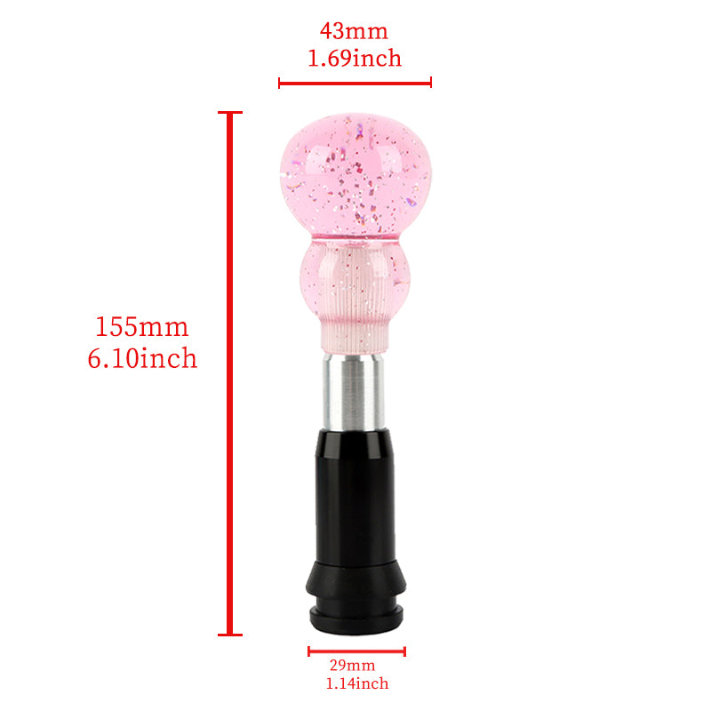 Brand New JDM Pink Glitter Gourd Shape Crystal Automatic Gear Shift Knob Lever Shifter