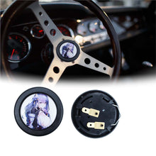 Load image into Gallery viewer, Brand New Universal Anime Hentai Car Horn Button Black Steering Wheel Center Cap