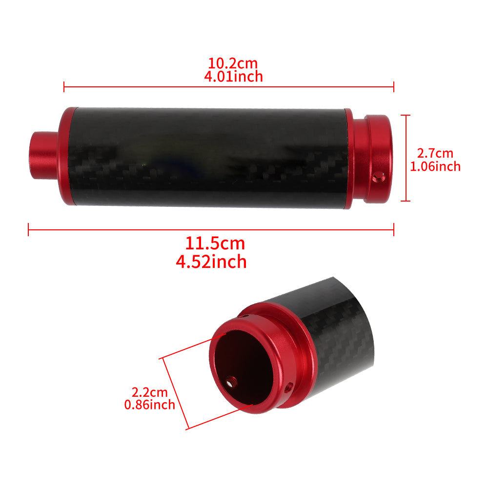 BRAND NEW UNIVERSAL 1PCS JDM Real Carbon Fiber Car Aluminum Red Handle Hand Brake Sleeve Protector Fitment Cover