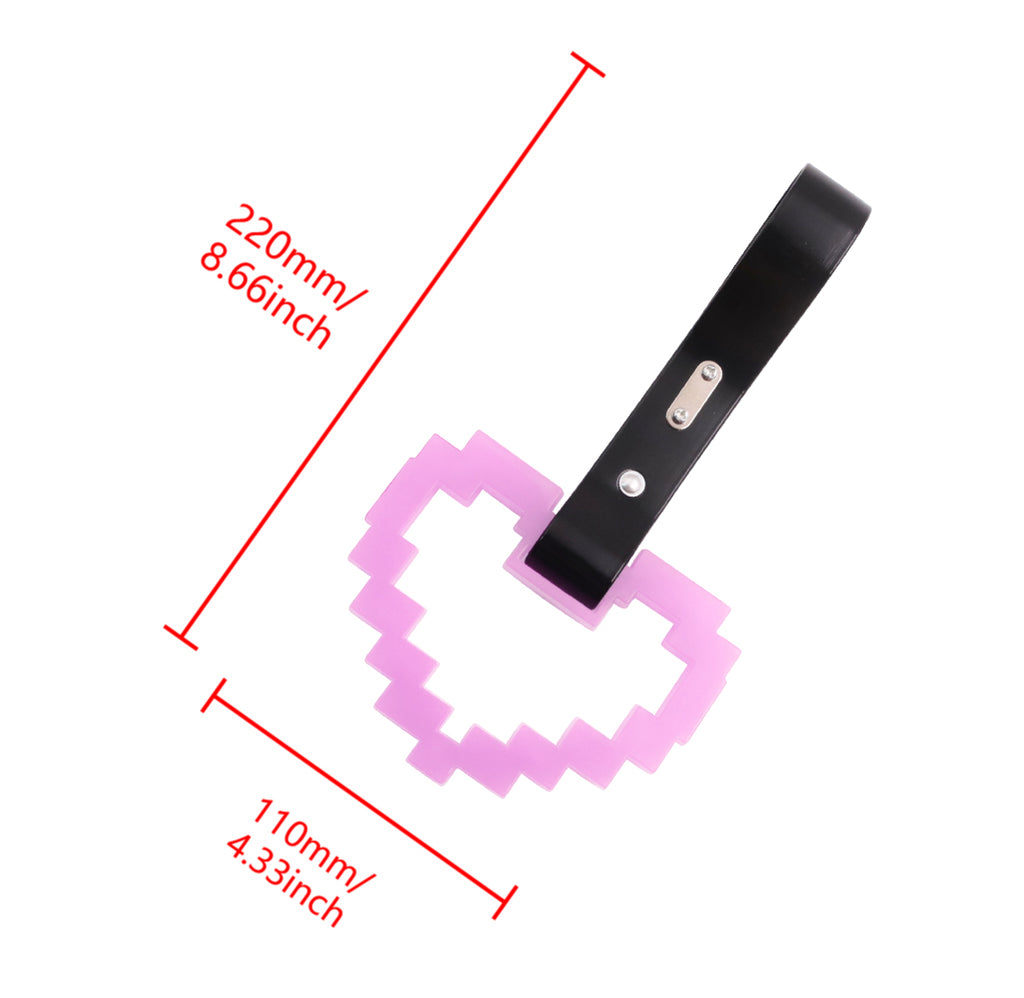 Brand New Minecraft Heart Purple (Glows in the Dark) JDM TSURIKAWA Ring Subway Train Bus Black Handle Strap Charm Drift