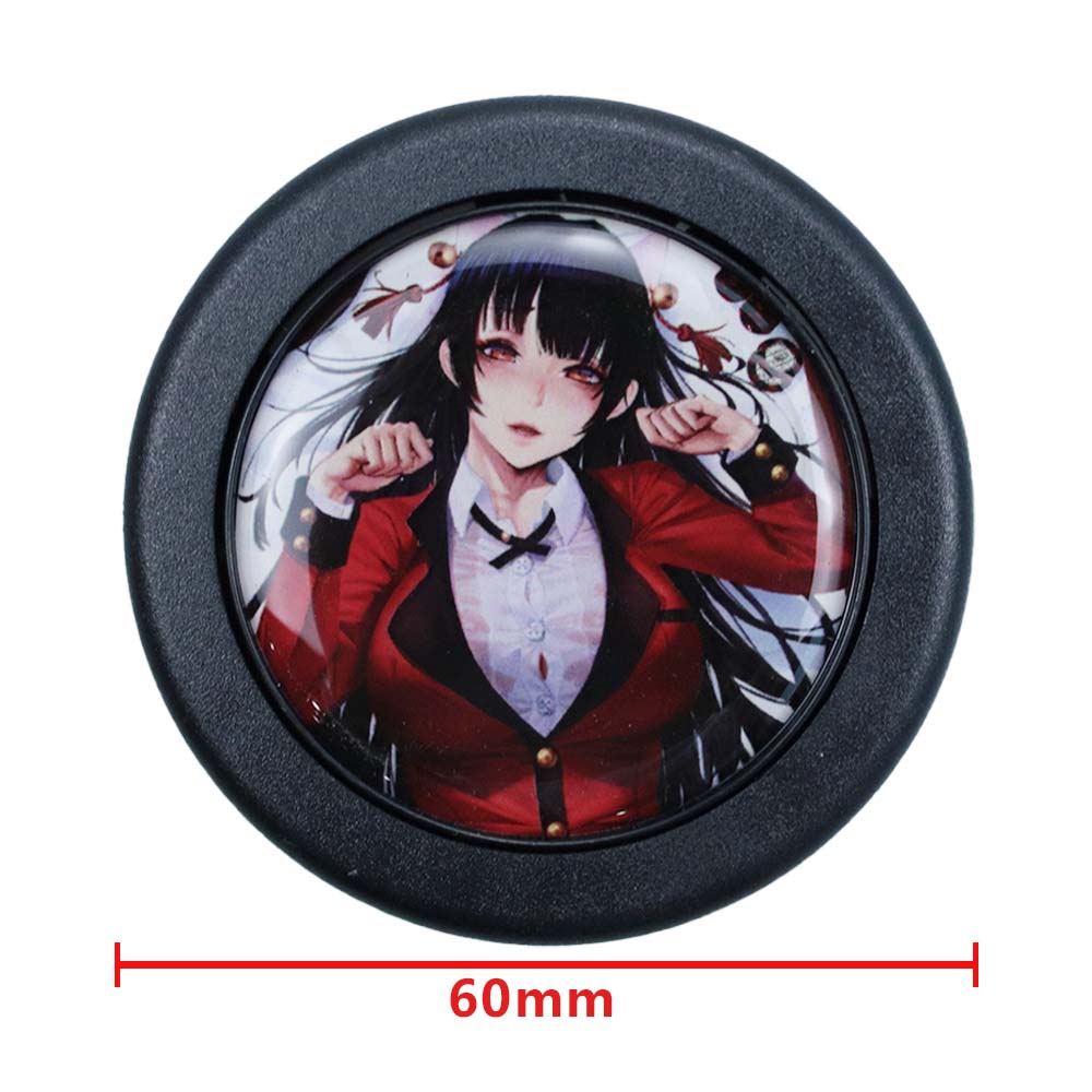 Brand New Universal Anime Hentai Car Horn Button Black Steering Wheel Center Cap