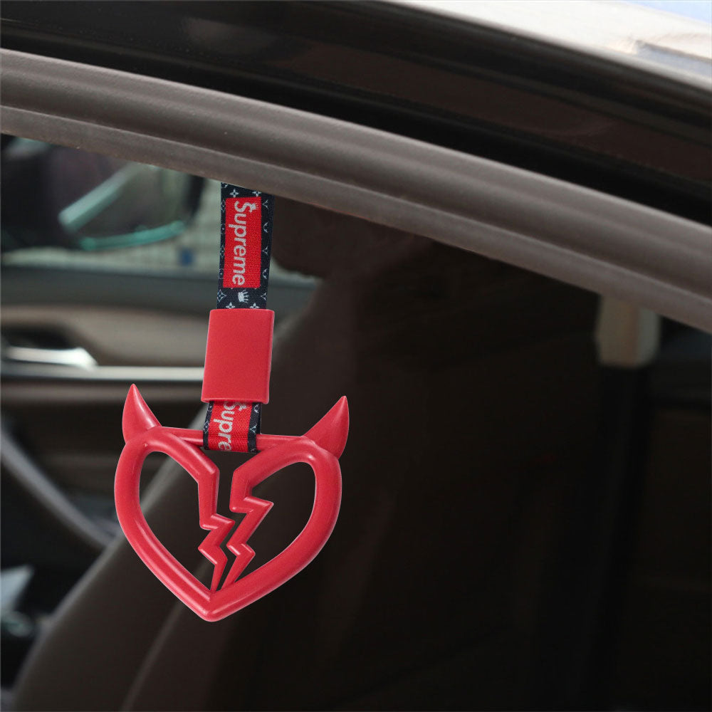 Brand New Supreme Devil Broken Heart Shaped Red JDM TSURIKAWA Subway Bus Handle Strap Charm Drift