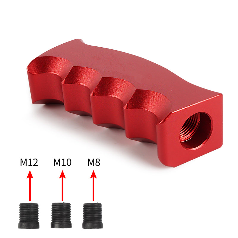 Brand New Universal Red Aluminum Slotted Pistol Grip Handle Manual Gear Shift Knob Shifter M8 M10 M12