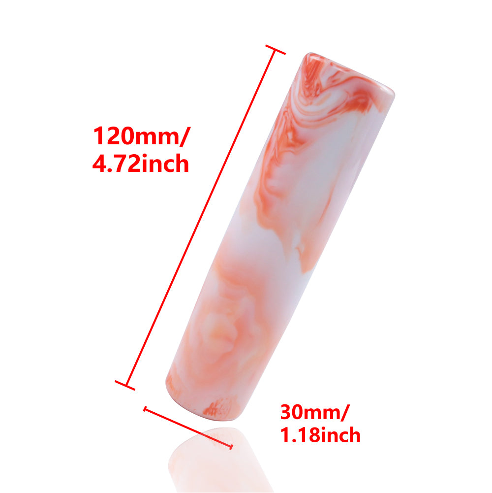 Brand New 12CM Universal Pearl Long White/Orange Stick Manual Car Gear Shift Knob Shifter M8 M10 M12