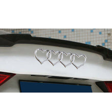 Load image into Gallery viewer, Brand New Audi Sport Car Trunk Lid Love Heart Rings Badge Logo Emblem Decoration Chrome