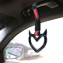 Load image into Gallery viewer, Brand New Supreme Devil Heart Shaped Black JDM TSURIKAWA Subway Bus Handle Strap Charm Drift