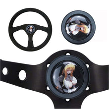 Load image into Gallery viewer, Brand New Universal Anime Hentai Car Horn Button Black Steering Wheel Center Cap