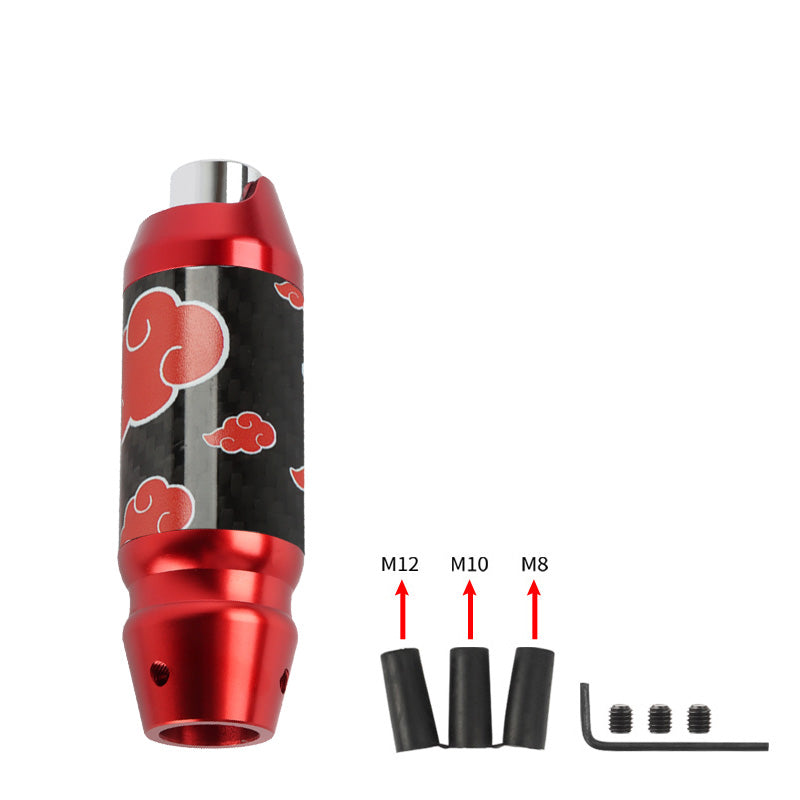 Brand New Universal Naruto Akatsuki Cloud Real Carbon Fiber Red Aluminum Automatic Transmission Racing Gear Shift Knob