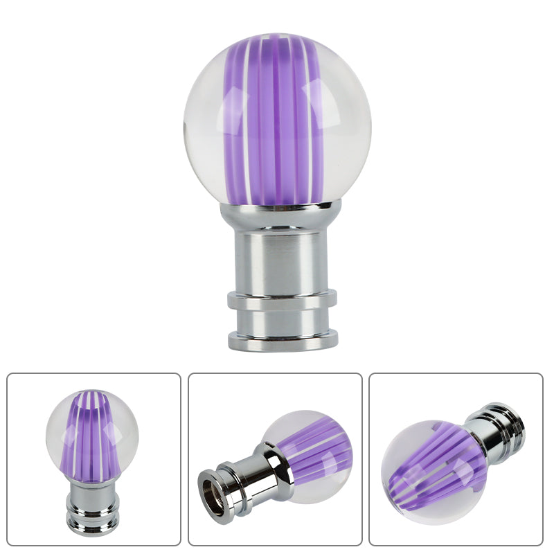 Brand New Universal Jdm Round Ball Crystal Clear Purple Stripes Manual Car Racing Gear Shift Knob Shifter M12 M10 M8