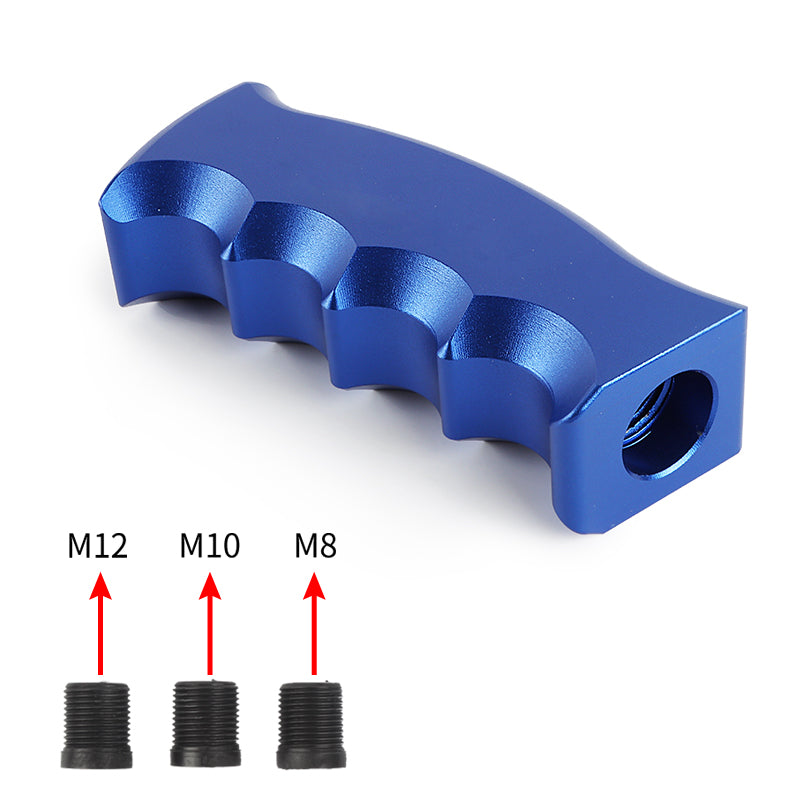 Brand New Universal Blue Aluminum Slotted Pistol Grip Handle Manual Gear Shift Knob Shifter M8 M10 M12