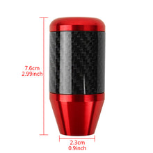 Load image into Gallery viewer, Brand New Universal Mitsubishi Red Real Carbon Fiber Racing Gear Stick Shift Knob For MT Manual M12 M10 M8