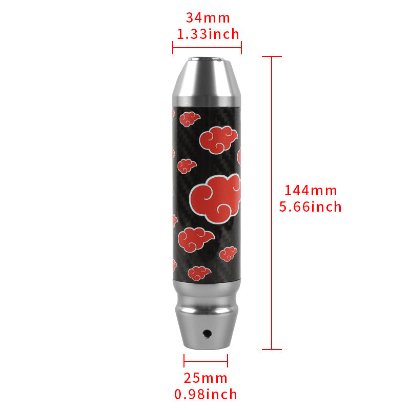 Brand New Naruto Akatsuki Cloud Universal Real Carbon Fiber Silver Aluminum Automatic Transmission Racing Gear Shift Knob