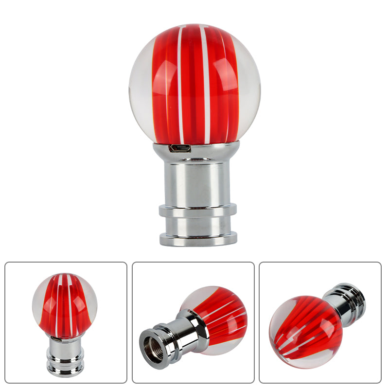 Brand New Universal Jdm Round Ball Crystal Clear Red Stripes Manual Car Racing Gear Shift Knob Shifter M12 M10 M8