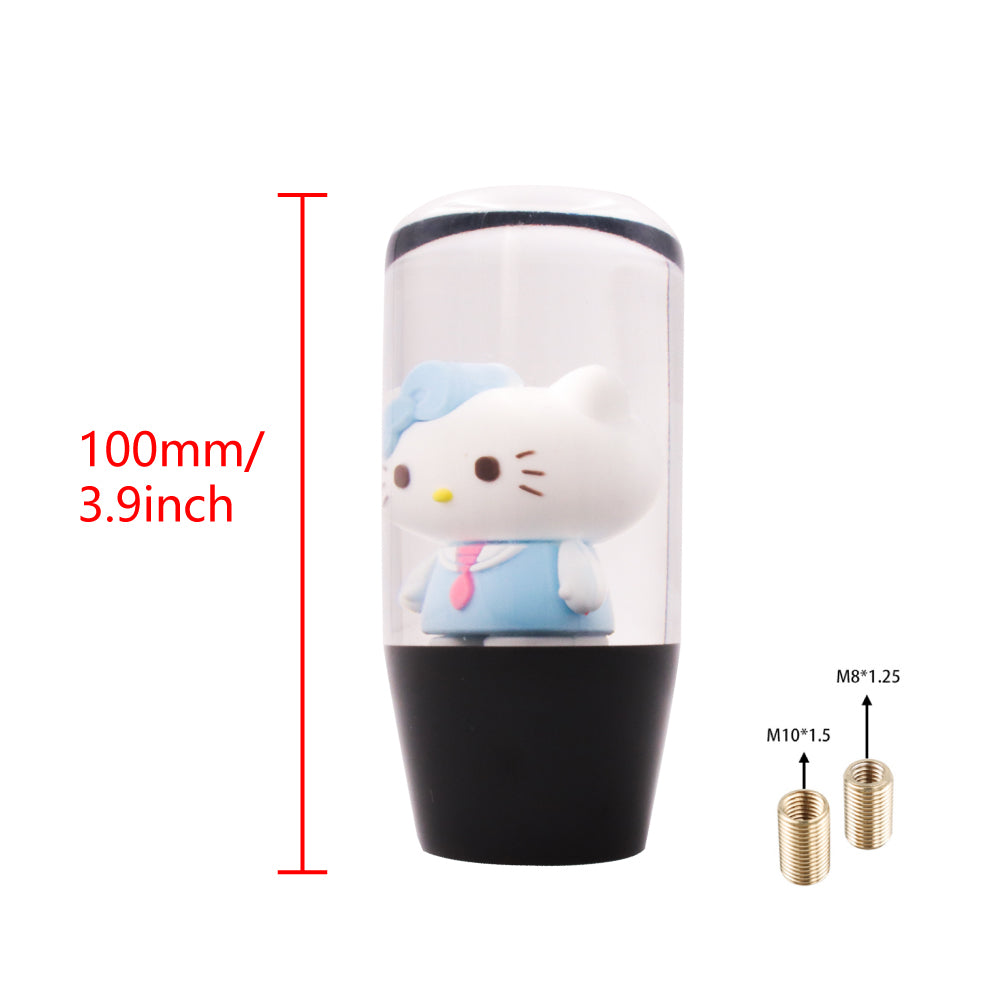 Brand New Universal Hello Kitty Character Crystal Clear Stick Car Manual Gear Shift Knob Shifter Lever Cover