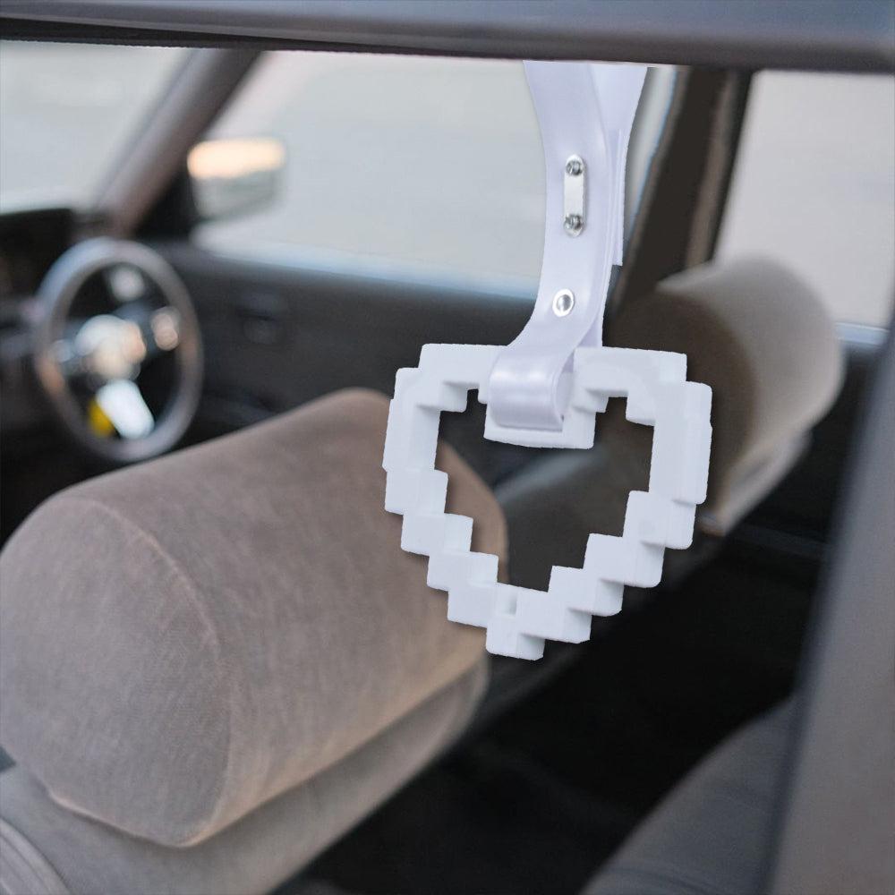 Brand New Minecraft Heart White Handle JDM TSURIKAWA Ring Subway Train Bus Handle Strap Charm Drift