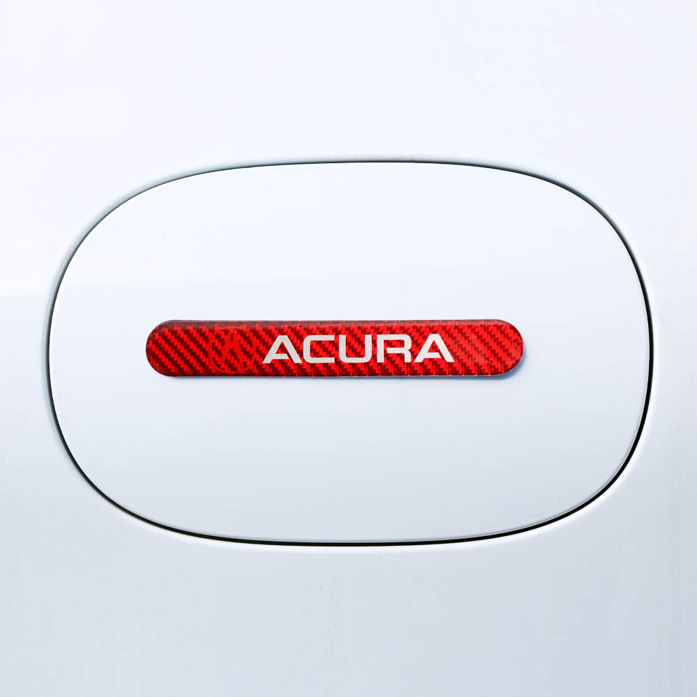 Brand New 4PCS Acura Real Carbon Fiber Red Car Trunk Side Fenders Door Badge Scratch Guard Sticker