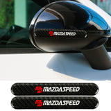 Brand New 2PCS Mazdaspeed Real Carbon Fiber Black Car Trunk Side Fenders Door Badge Scratch Guard Sticker