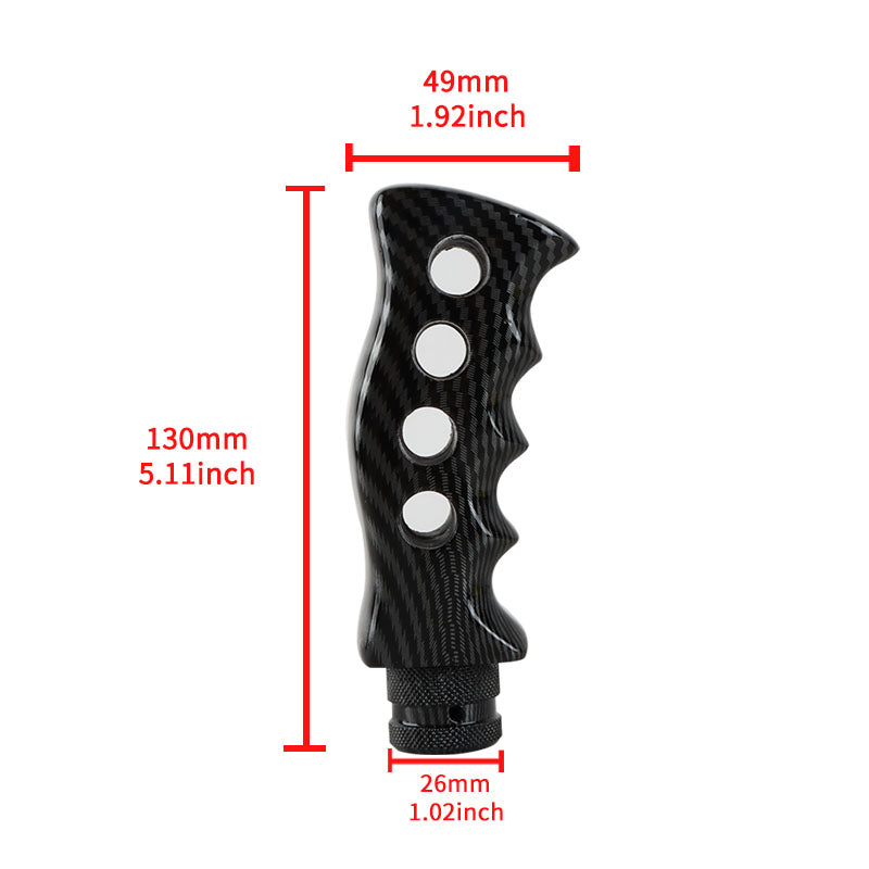 Brand New Universal Carbon Fiber Look Slotted Pistol Grip Handle Manual Gear Shift Knob Shifter M8 M10 M12