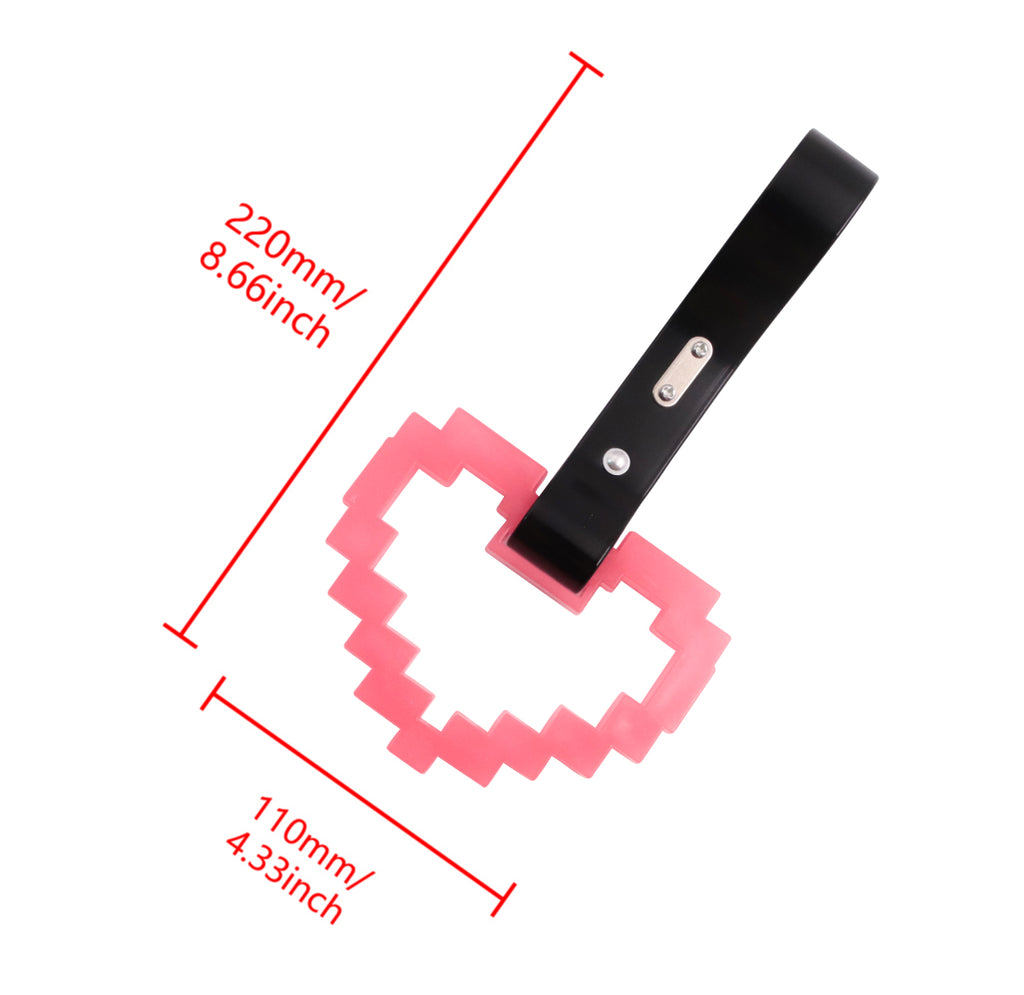 Brand New Minecraft Heart Pink (Glows in the Dark) JDM TSURIKAWA Ring Subway Train Bus Black Handle Strap Charm Drift