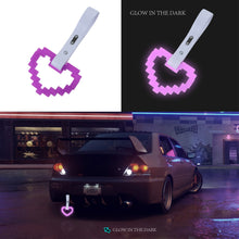 Load image into Gallery viewer, Brand New Minecraft Heart Purple (Glows in the Dark) JDM TSURIKAWA Ring Subway Train Bus White Handle Strap Charm Drift