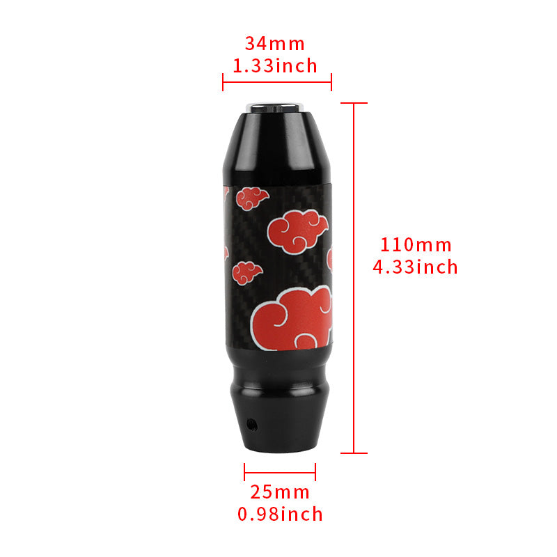 Brand New Universal Naruto Akatsuki Cloud Real Carbon Fiber Black Aluminum Automatic Transmission Racing Gear Shift Knob