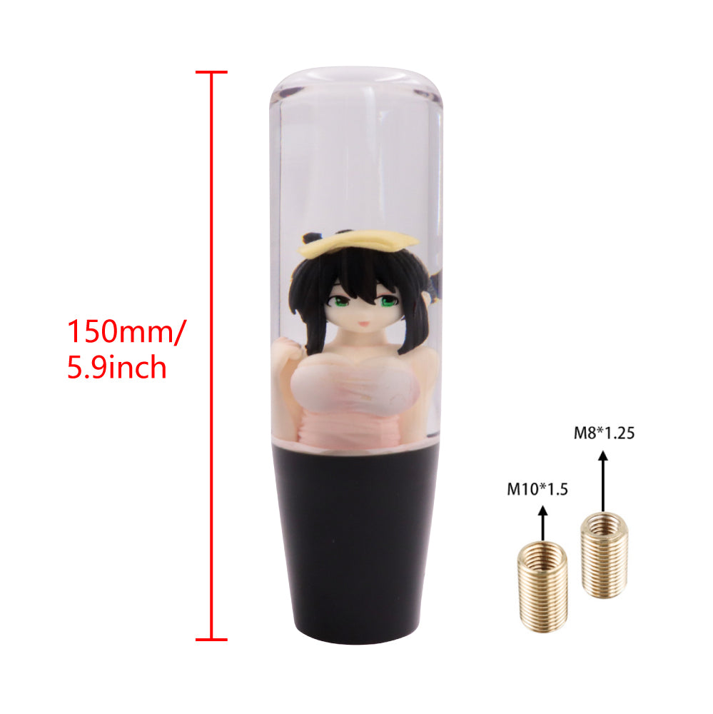 Brand New Universal Anime Girl Character Crystal Clear Stick Car Manual Gear Shift Knob Shifter Lever Cover