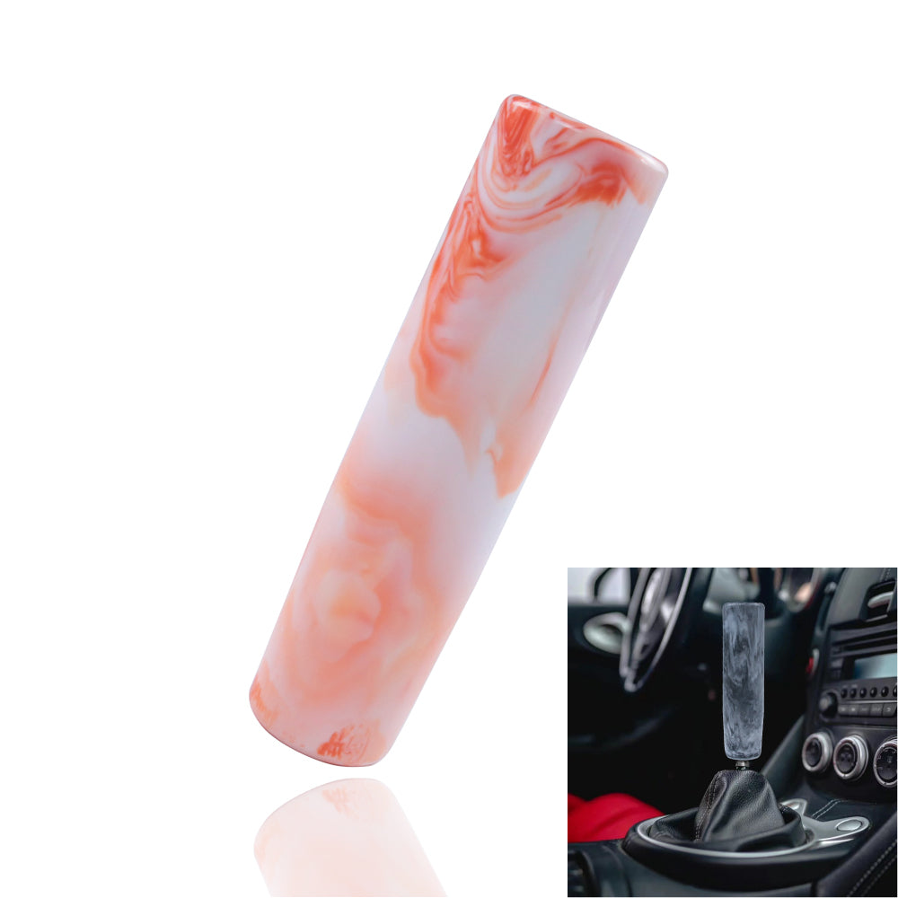 Brand New 12CM Universal Pearl Long White/Orange Stick Manual Car Gear Shift Knob Shifter M8 M10 M12