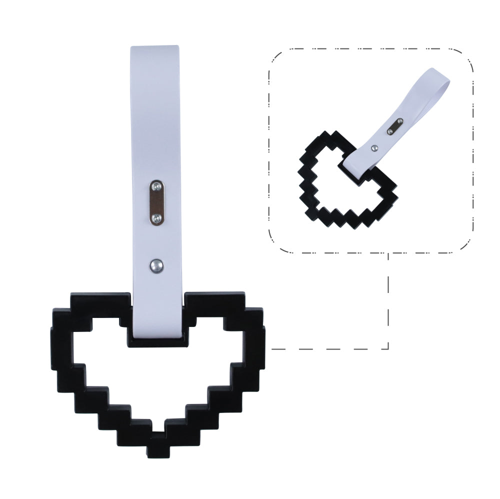 Brand New Minecraft Heart Black Handle JDM TSURIKAWA Ring Subway Train Bus Handle Strap Charm Drift