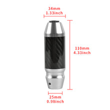 Load image into Gallery viewer, Brand New Universal Real Carbon Fiber Silver Aluminum Automatic Transmission Racing Gear Shift Knob