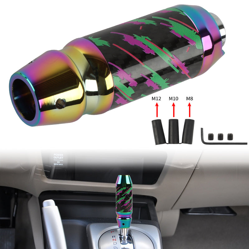 Brand New Universal HKS Real Carbon Fiber Neo Chrome Aluminum Automatic Transmission Racing Gear Shift Knob