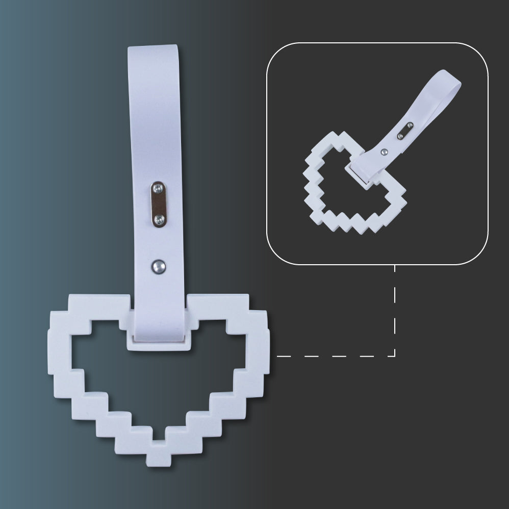 Brand New Minecraft Heart White Handle JDM TSURIKAWA Ring Subway Train Bus Handle Strap Charm Drift