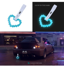 Load image into Gallery viewer, Brand New Minecraft Heart Teal (Glows in the Dark) JDM TSURIKAWA Ring Subway Train Bus White Handle Strap Charm Drift