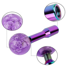 Load image into Gallery viewer, BRAND NEW UNIVERSAL V2 CRYSTAL BUBBLE PURPLE ROUND BALL SHIFT KNOB MANUAL CAR RACING GEAR M8 M10 M12 &amp; Neo Chrome Shifter Extender Extension