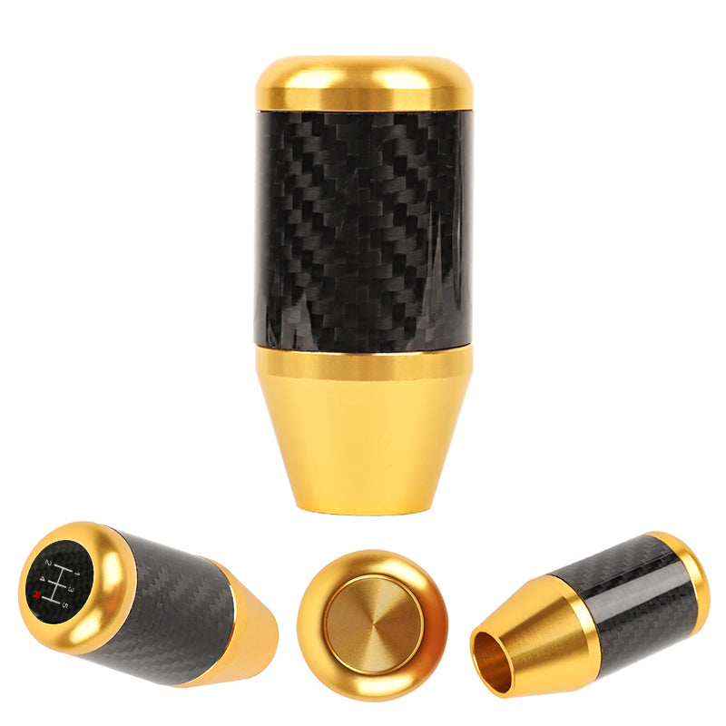 Brand New Universal 5 SPEED Gold Real Carbon Fiber Racing Gear Stick Shift Knob For MT Manual M12 M10 M8