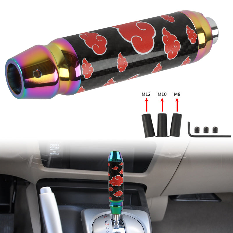 Brand New Naruto Akatsuki Cloud Universal Real Carbon Fiber Neo Chrome Aluminum Automatic Transmission Racing Gear Shift Knob