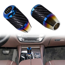 Load image into Gallery viewer, Brand New Universal 6 Speed Car Gear Manuel Stick Real Carbon Fiber / Burnt Blue Shift Knob M8 M10 M12