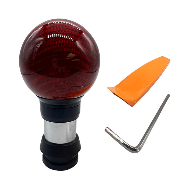 Brand New Universal Momo Real Carbon Fiber Red Round Ball Automatic Car Gear Shift Knob