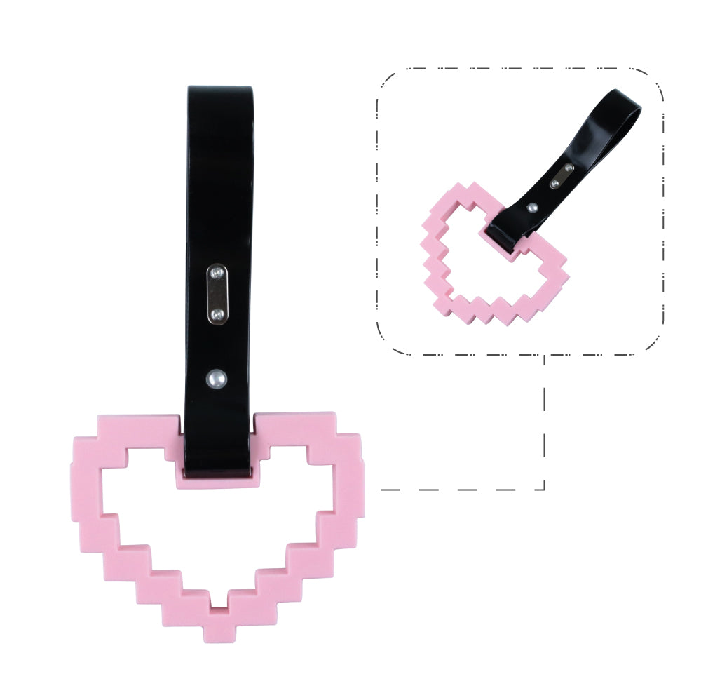 Brand New Minecraft Heart Pink Handle JDM TSURIKAWA Ring Subway Train Bus Handle Strap Charm Drift