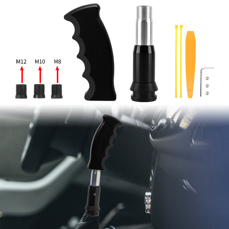 Brand New JDM Black Aluminum Slotted Pistol Grip Handle Automatic Gear Shift Knob Shifter