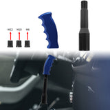 Brand New Universal Blue Aluminum Slotted Pistol Grip Handle Manuel Gear Stick Shift Knob M8 M10 M12 & Black Shifter Extender Extension