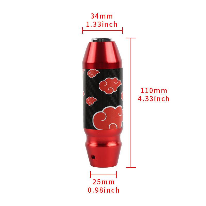 Brand New Universal Naruto Akatsuki Cloud Real Carbon Fiber Red Aluminum Automatic Transmission Racing Gear Shift Knob